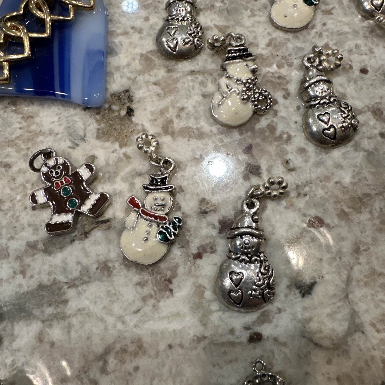 Pendant Charm Jewelry Lot Mix Metals MOP 14 Kt Gf Locket Art Glass Pendants