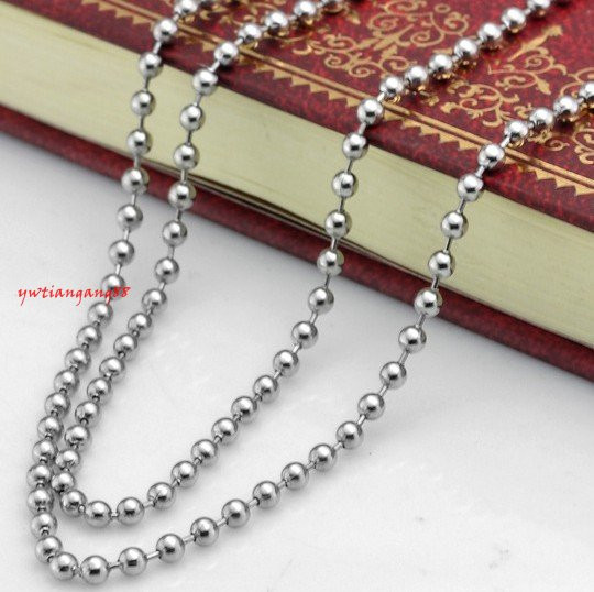 16″-40″ 100pcs/Lot Fashion 2.4mm Ball Chain Stainless Steel Link Chain Necklace