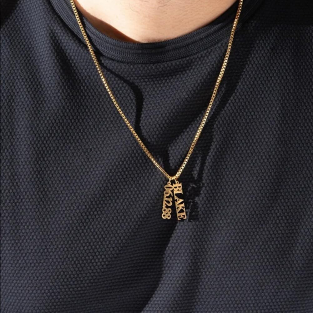 Personalized Vertical Name Necklace Pendant for Couple Custom Made with Any Name