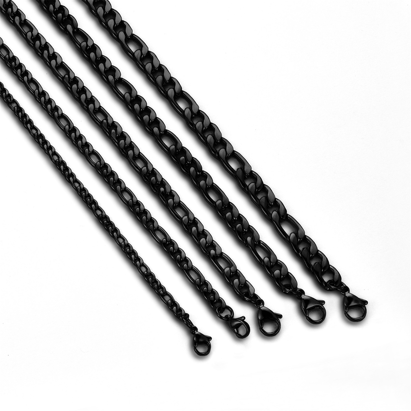 Stainless Steel Black Cuban Curb Chain 16″-24″ Men Choker Necklace 4/5/6.5/7.5mm