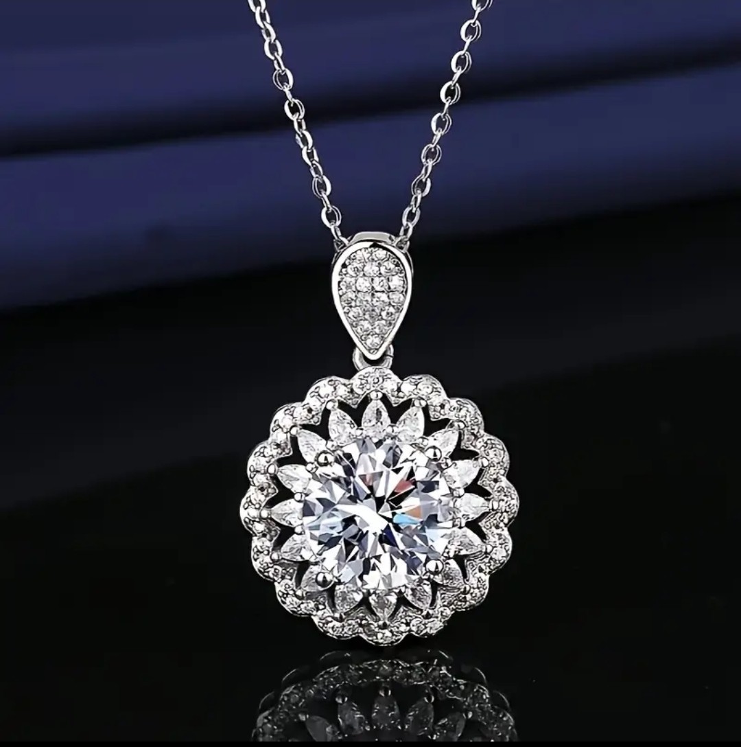 5 Carat Simulated Diamond Necklace And Bracelet Set In 14k White Gold Plating