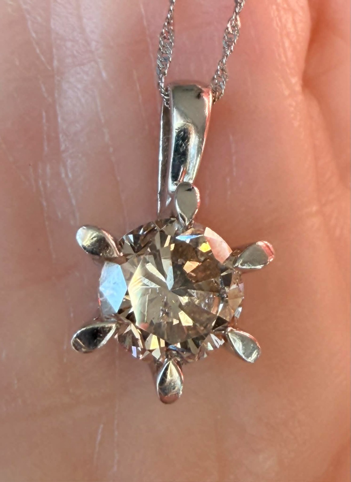 1.5 CT Natural Diamond Solitaire Pendant Necklace Pt1000 Platinum / Certificate