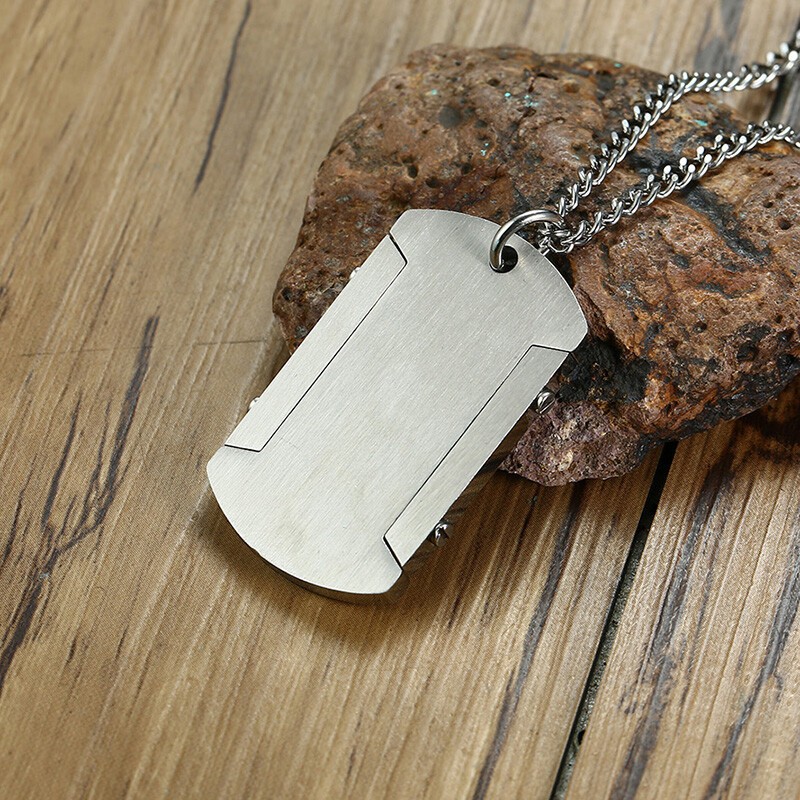Serenity Prayer Cross Bible Pendant Men Necklace Chain Dog Tag Xmas Classic Gift