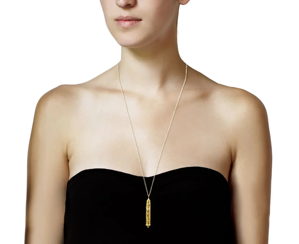PARI 18K Gold Colorful Locket of Sa Necklace Ruby Sapphire Diamond 14K Chain