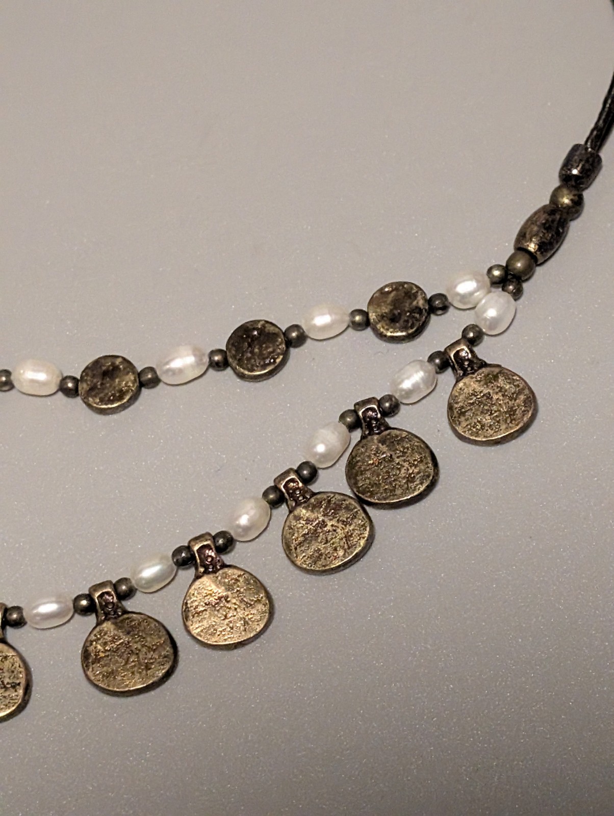 Lenny Niemeyer Handmade Brazilian Necklace, Leather, Beads & Metal Charms 48cm