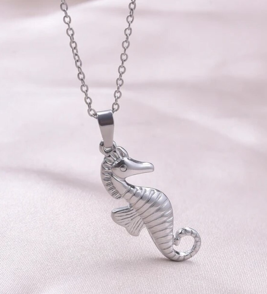 Stainless Steel Sea horse necklace + 40 cm (15.7 in) chain plus 2 in extender