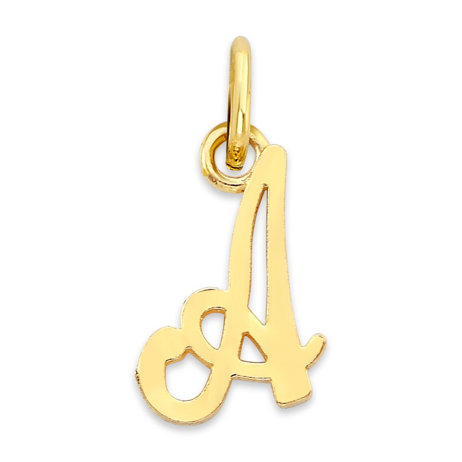 Solid Gold Initial Charm in 10k or 14k, Tiny Letter Charm for Bracelet