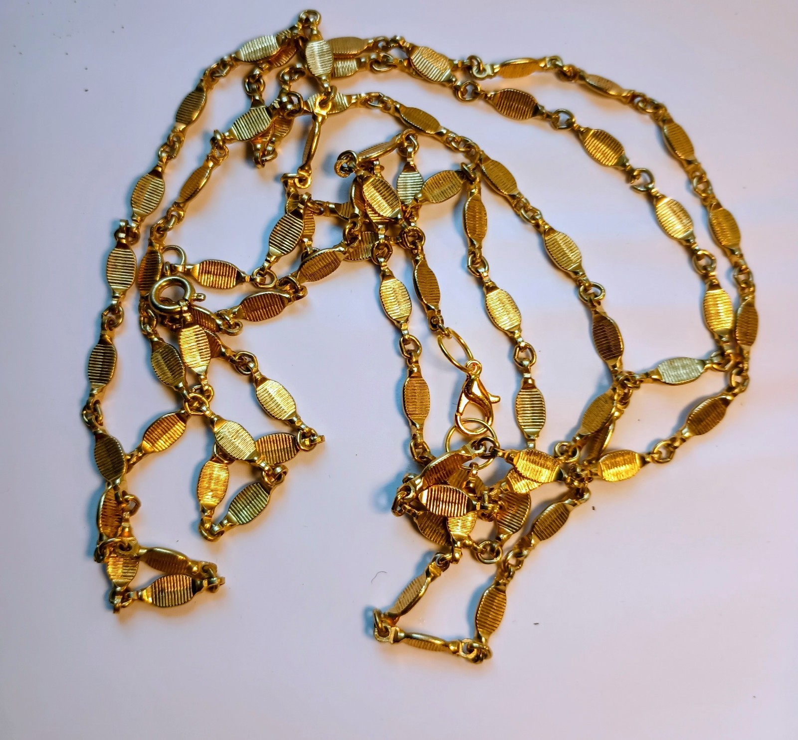 Vintage Necklace Gold Tone Chain 52 In Classic Long Jewelry or Belt