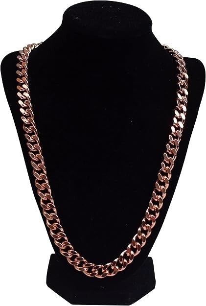 Pure Copper Cuban Link Curb 24″ Necklace Heavy 12mm Solid Statement Chain