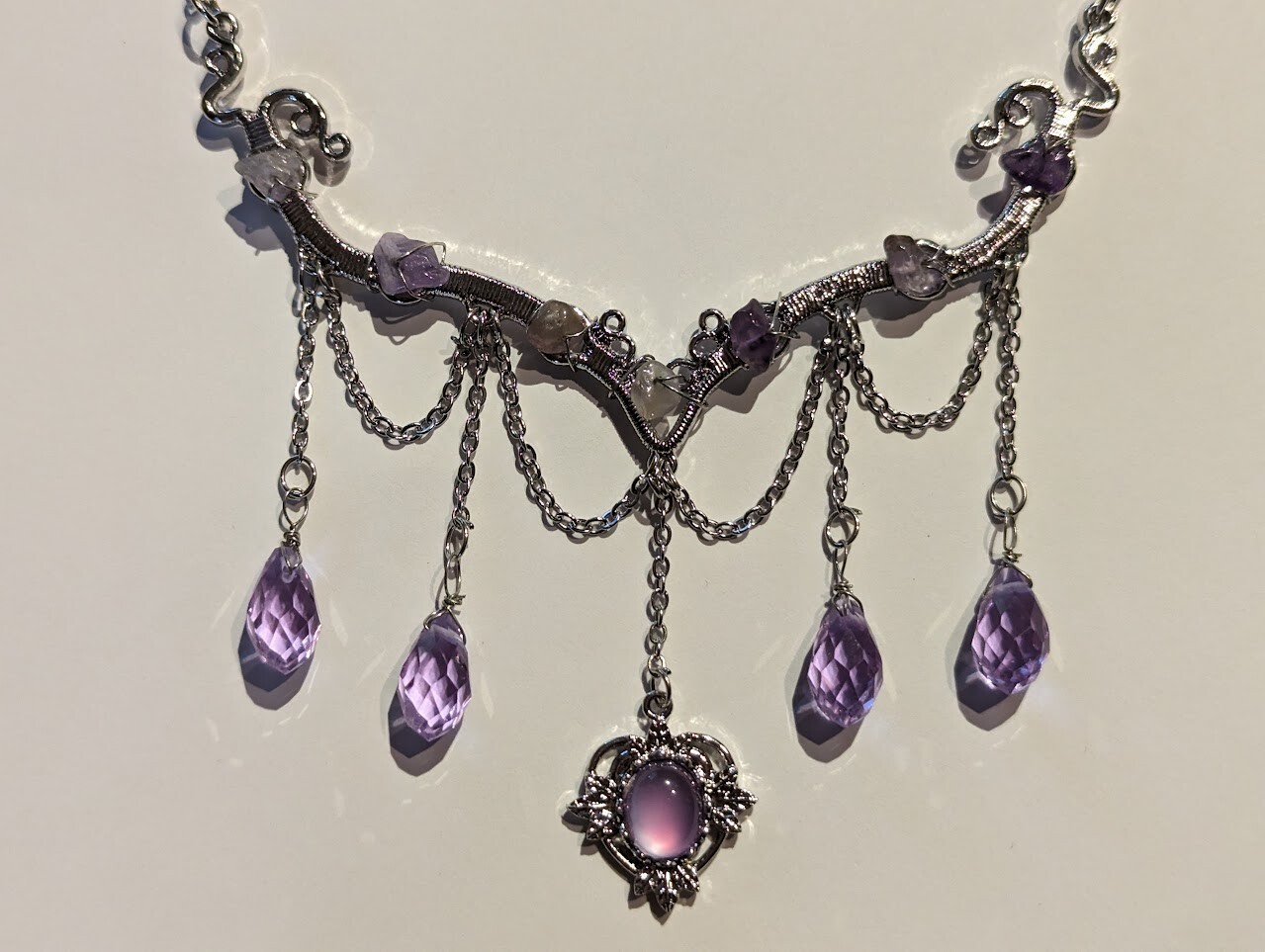 PURPLE & SILVERTONE FAIRYCORE CHOKER 90s y2K retro whimsigoth fairy necklace P6