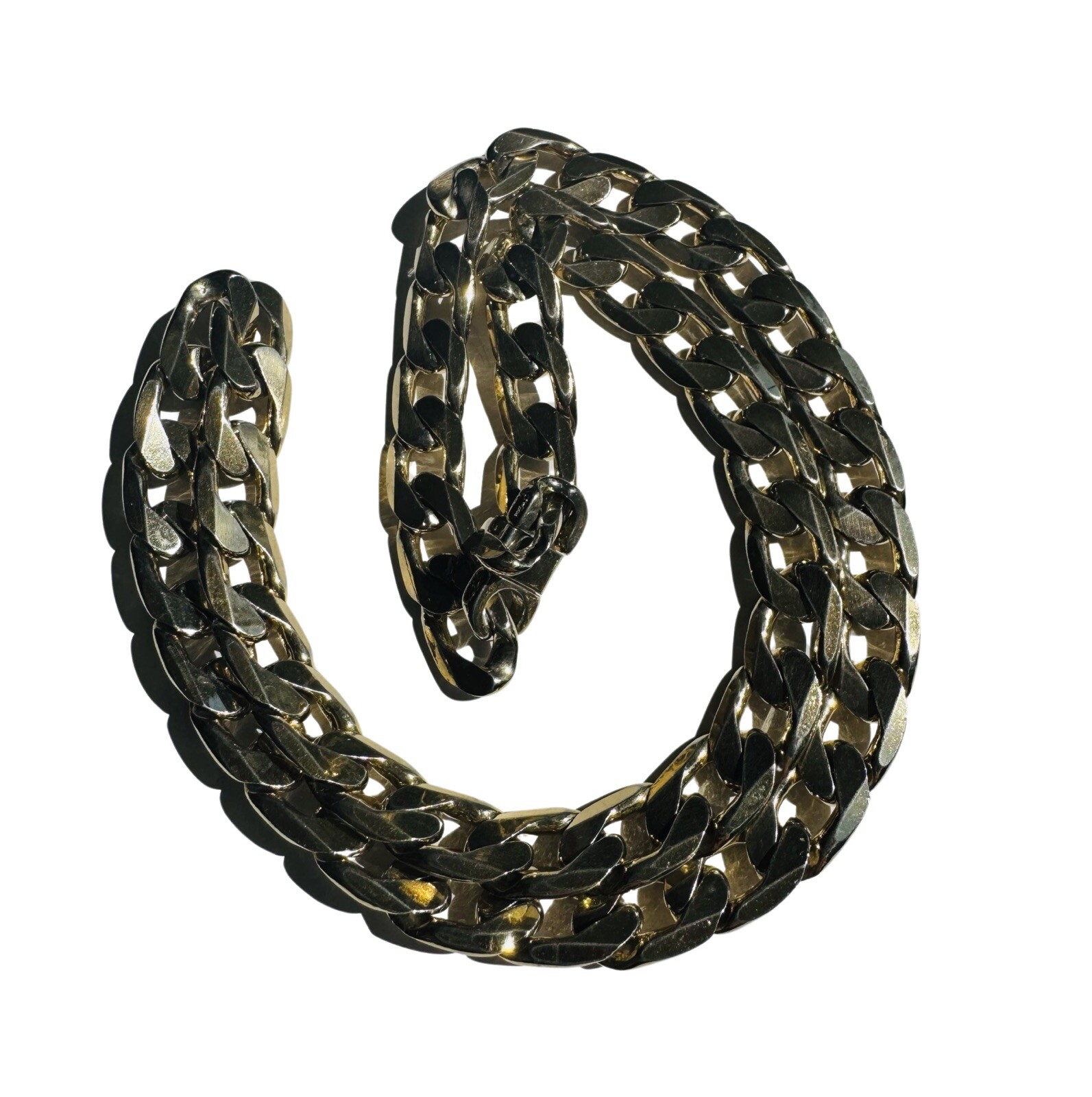 Lot Of Two (2) Stainless Steel Gold Tone Chains 29” & 22” Stamped And Weighed