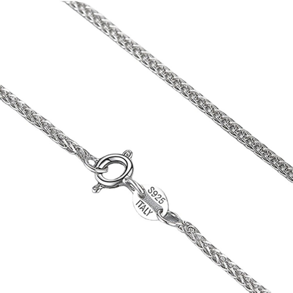 Genuine 925 Sterling Silver Fine Necklace Classic 1.2mm Spiga/Wheat Chain Unisex