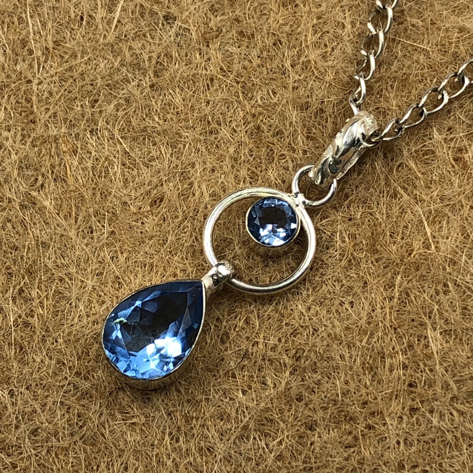 Tanzanite Gemstone Pendant Handcrafted Sterling Silver Unique Gift Jewelry 1.8″