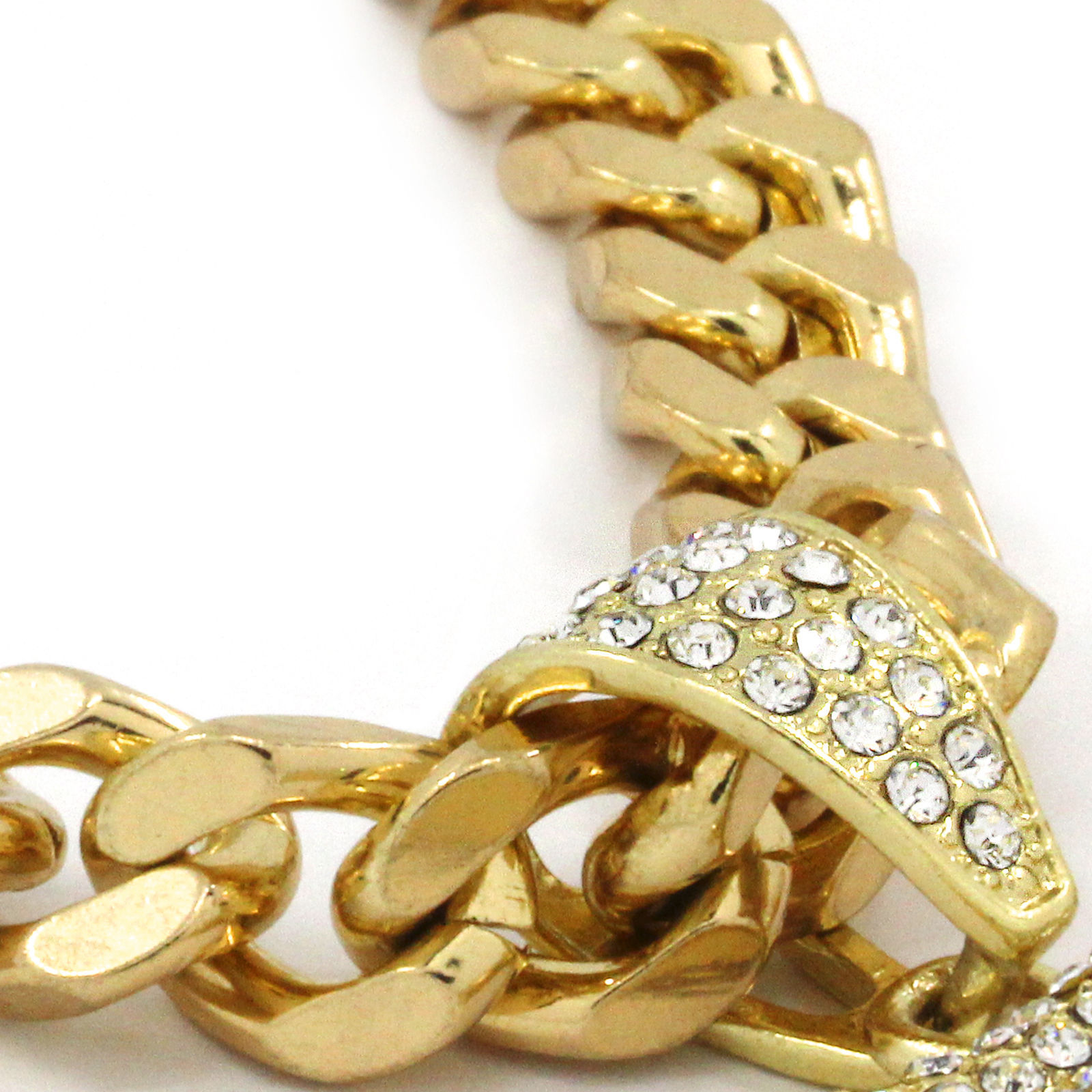 Gold Plated Jesus Piece Pendant Cubic-Zirconia Two 30″ Cuban Chain