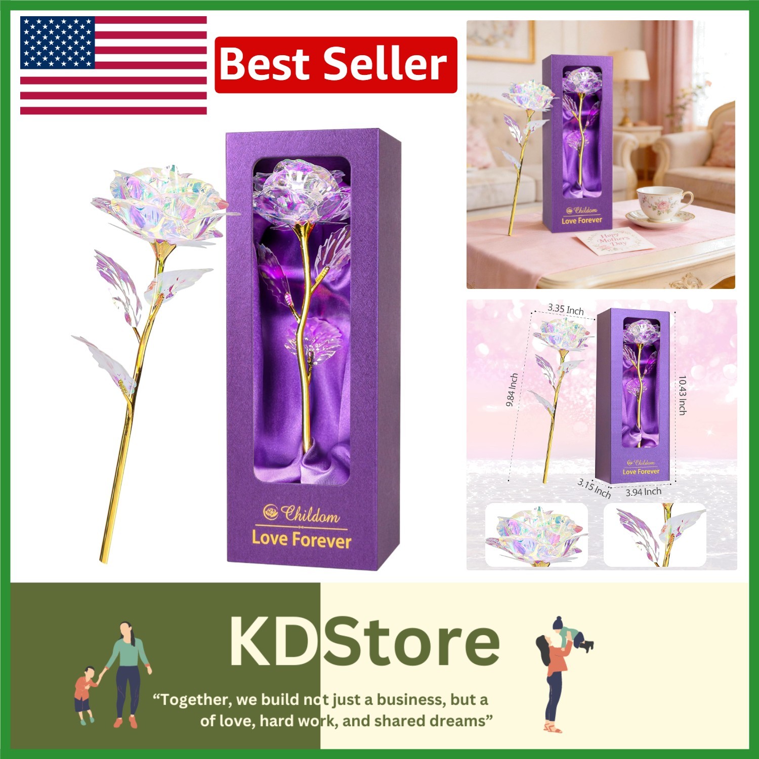 Everlasting Rainbow Rose Gift Box – Perfect for Mother’s Day & Special Occasions