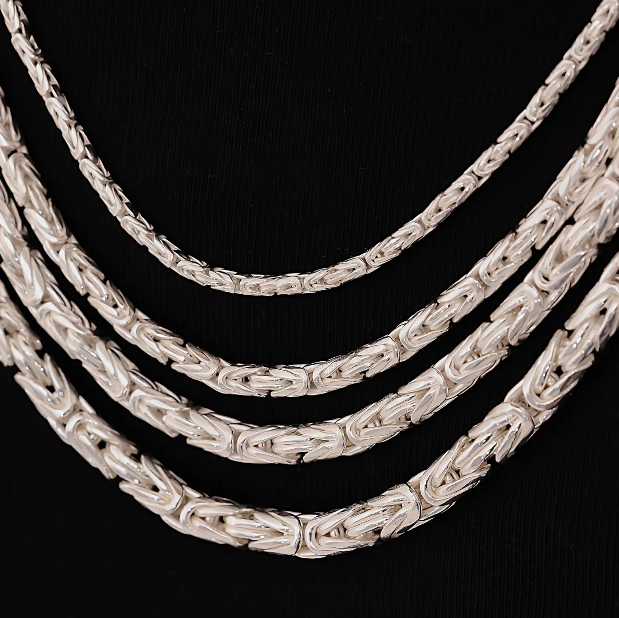 Solid 925 Sterling Silver Men’s King Byzantine Round Chain Necklace! All Sizes