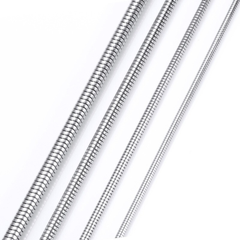 50Pcs Men Women Silver Stainless Steel Round Cable Snake Chain Necklace 18″-28″