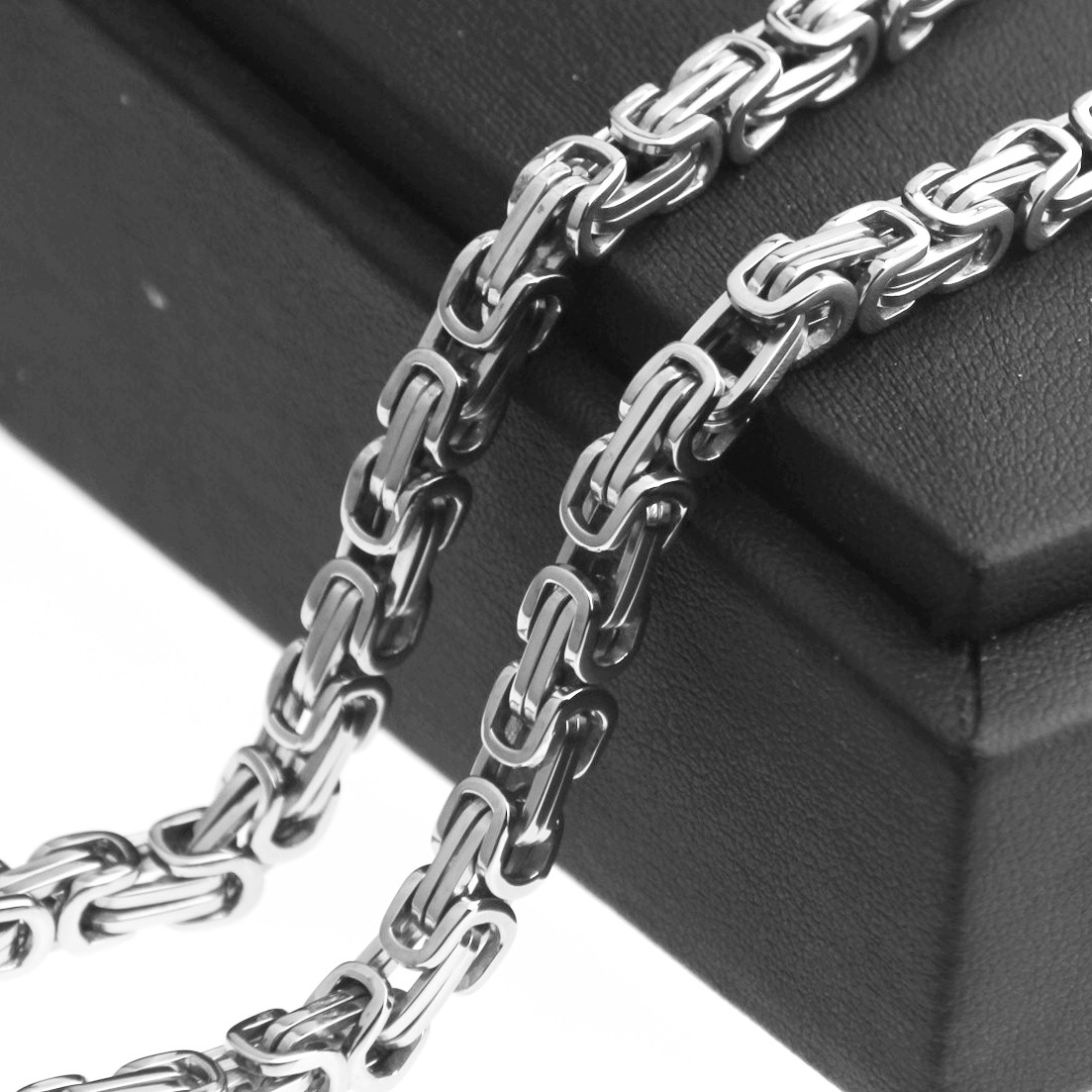 4-15MM Charm Stainless Steel Silver Byzantine Box Chain Men Women Necklace 7-40″