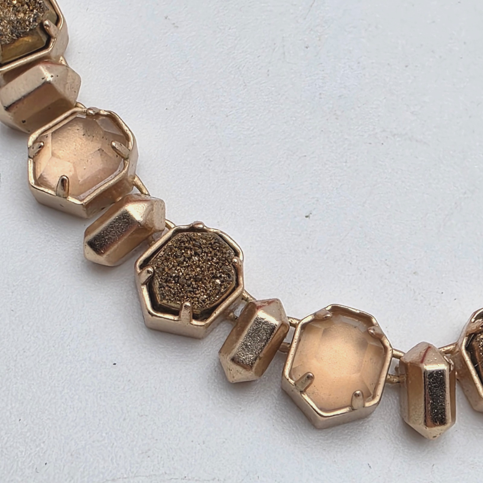 Kendra Scott Tammy Necklace Rose Gold Light Pink Champagne Crystals Bolo 27 in
