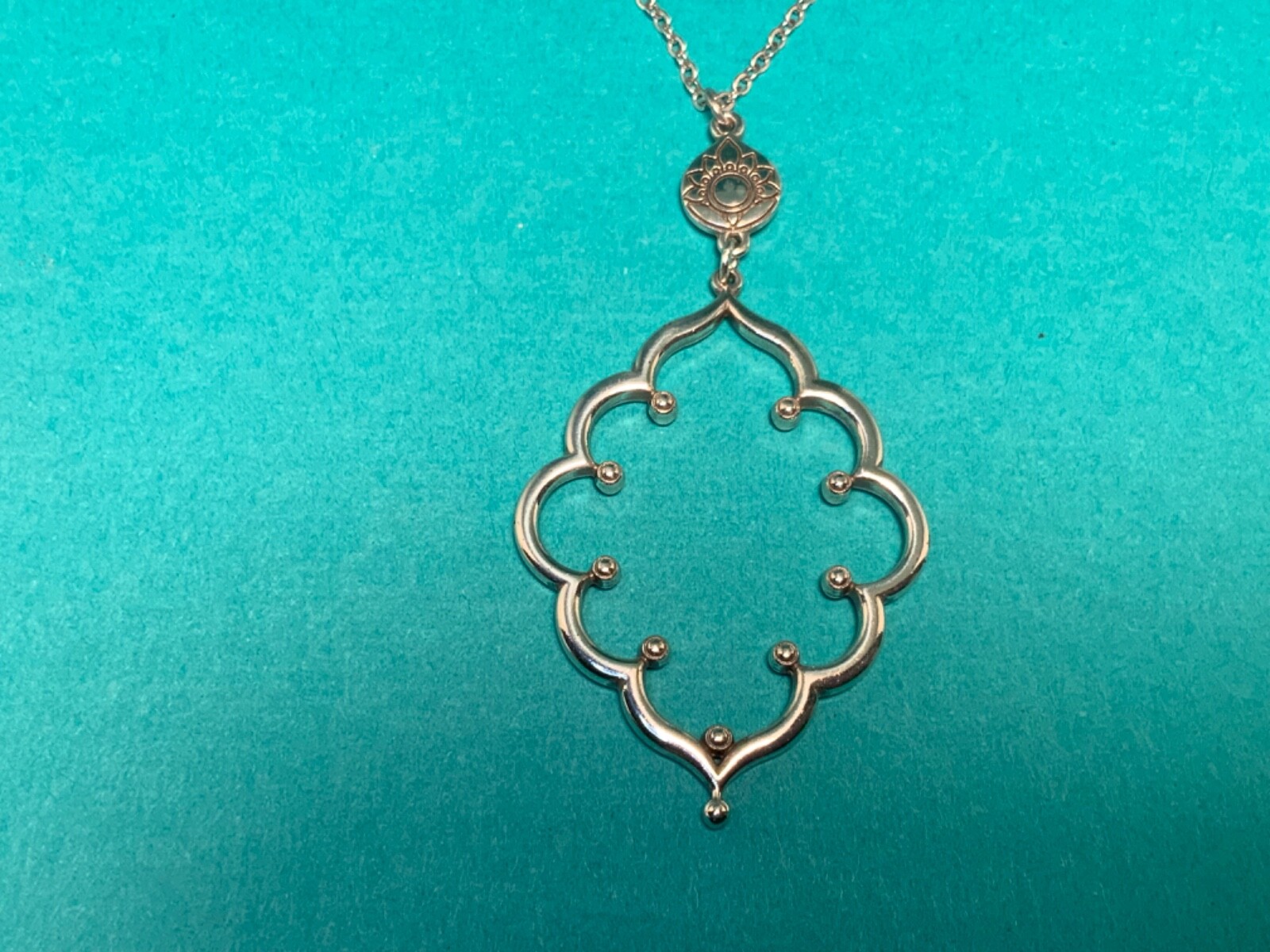 🌸 BRIGHTON Silver Crystal “Lotus” Reversible 16- 19” Necklace (N32) NWT 🌸