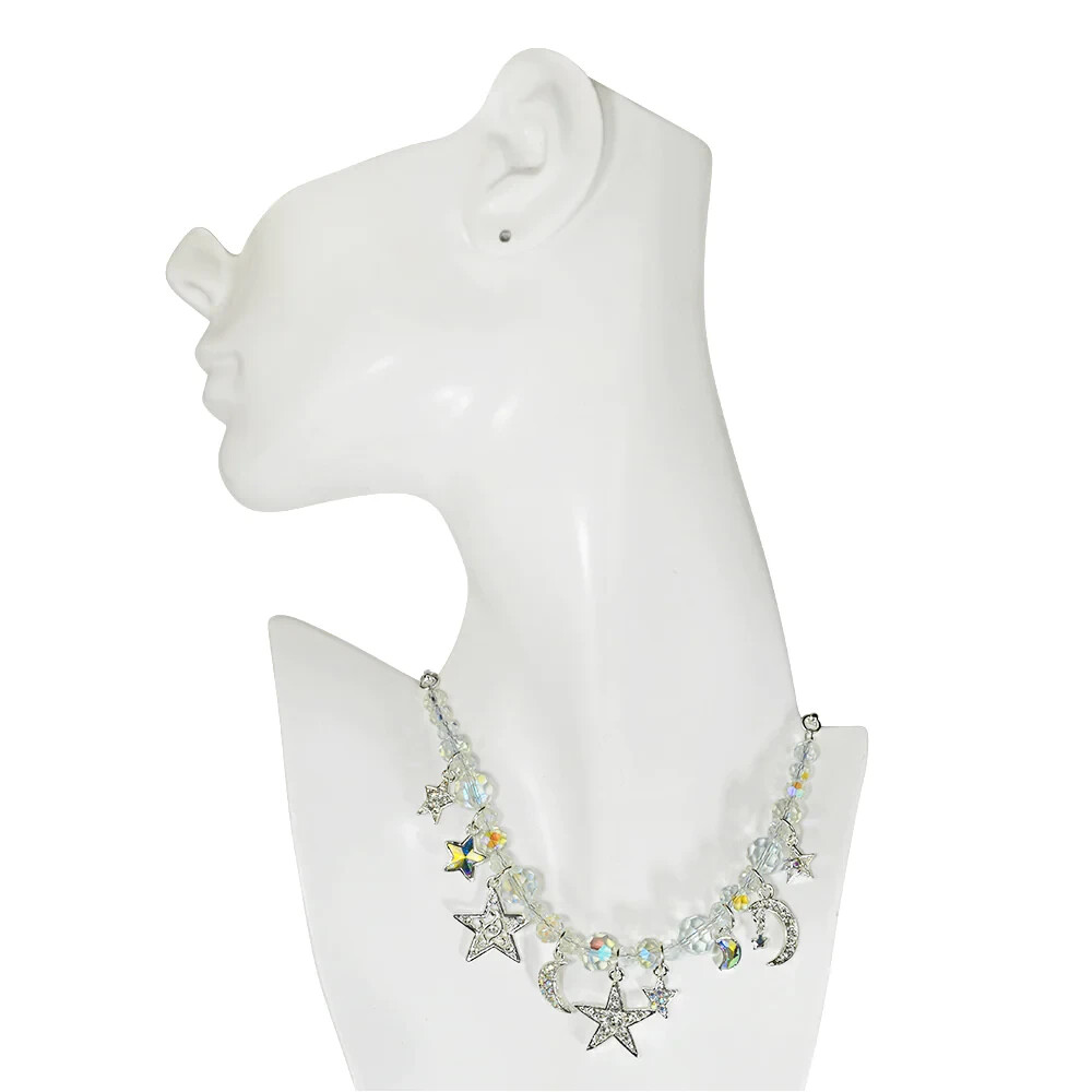 KIRKS FOLLY Crystal Star Dancer Necklace sterling silvertone