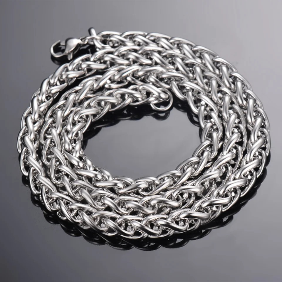 Stainless Steel Link Chain Necklace Gold Color 3mm 6mm Width 16 40 Inch Jewelry