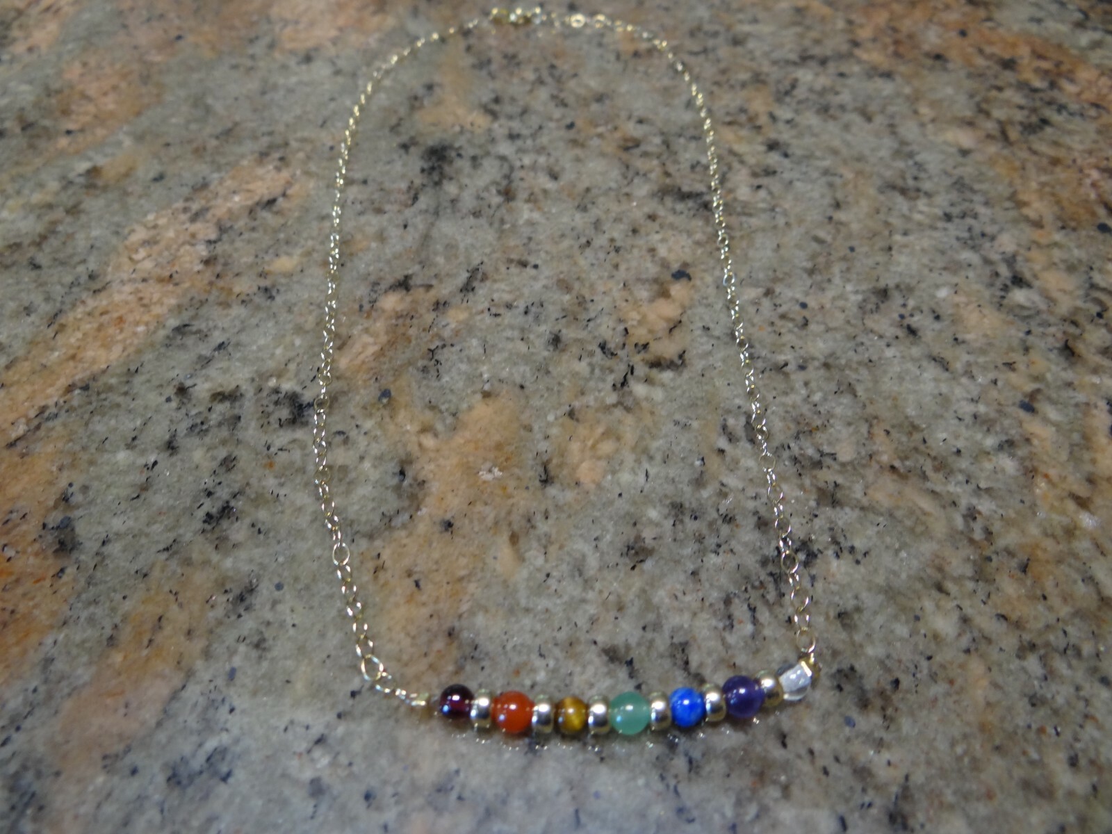 7 Chakra Gemstone Necklace 18 inch