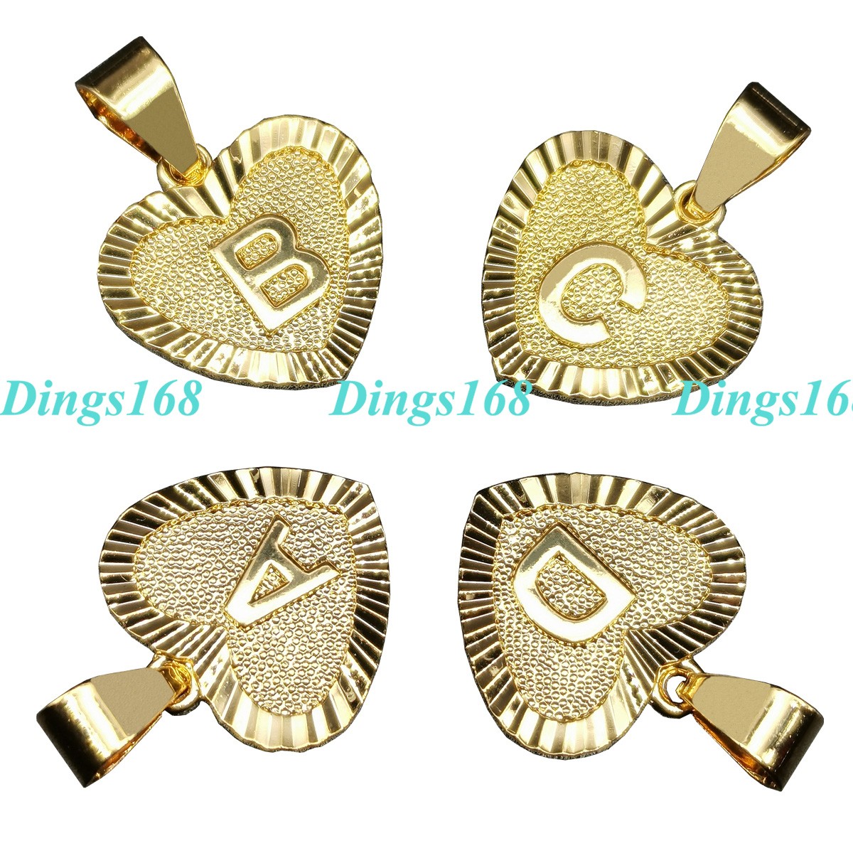 Real 18K Yellow Gold Filled Tarnish-Free Letter “C” Heart Shape Pendant Necklace