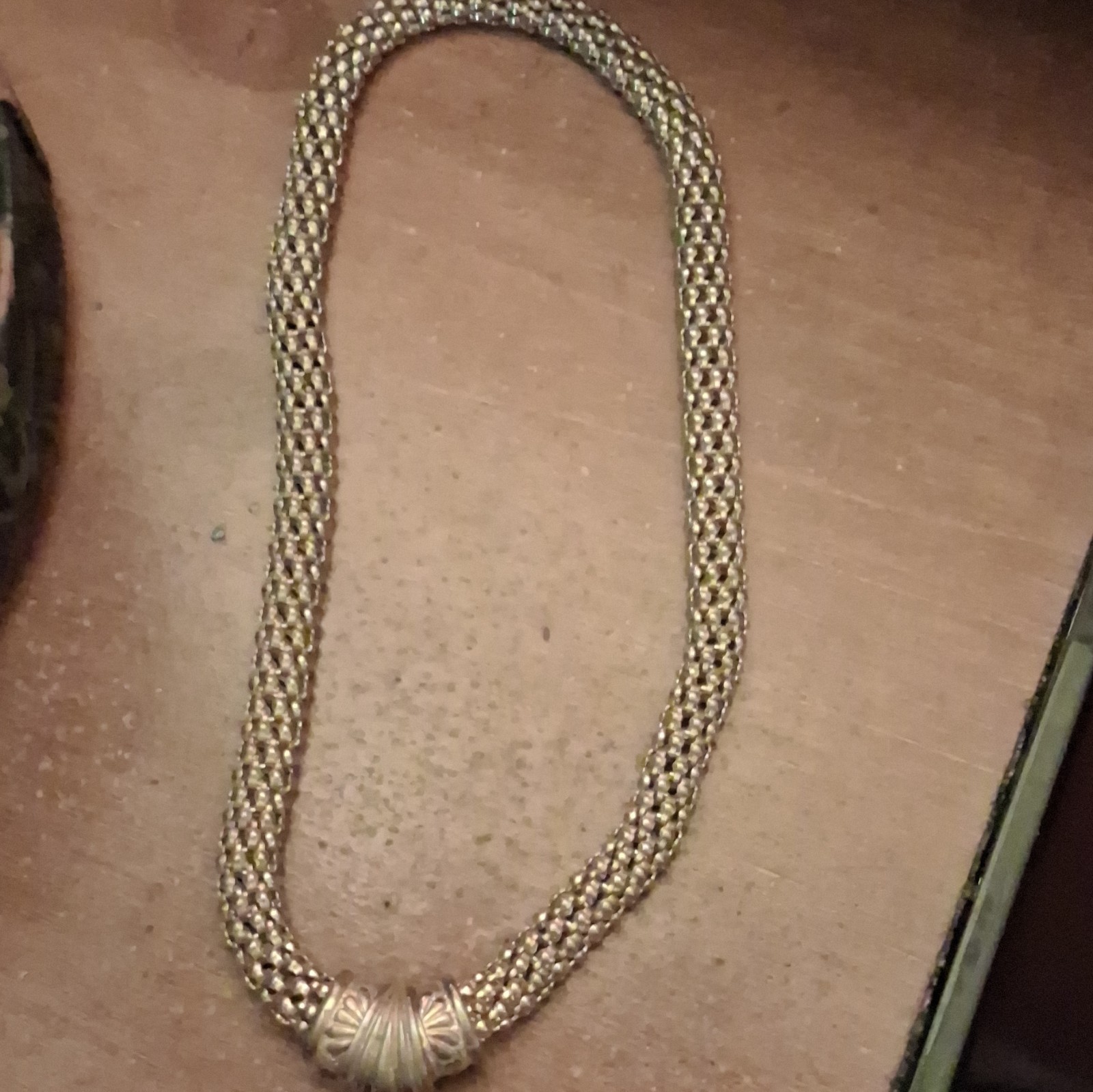 Gold Tone Rope Chain Necklace Metal Chain Style No Stone 0 Gemstones Undated
