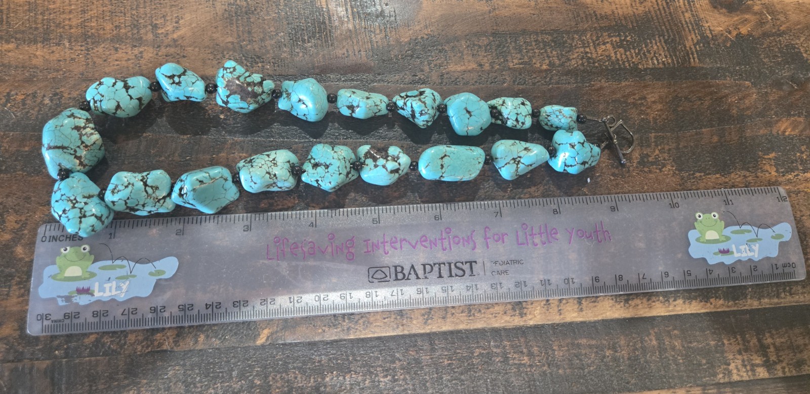 Heavy Turqoise Stone Necklace, Gorgeous, handmade Excellent Condition!