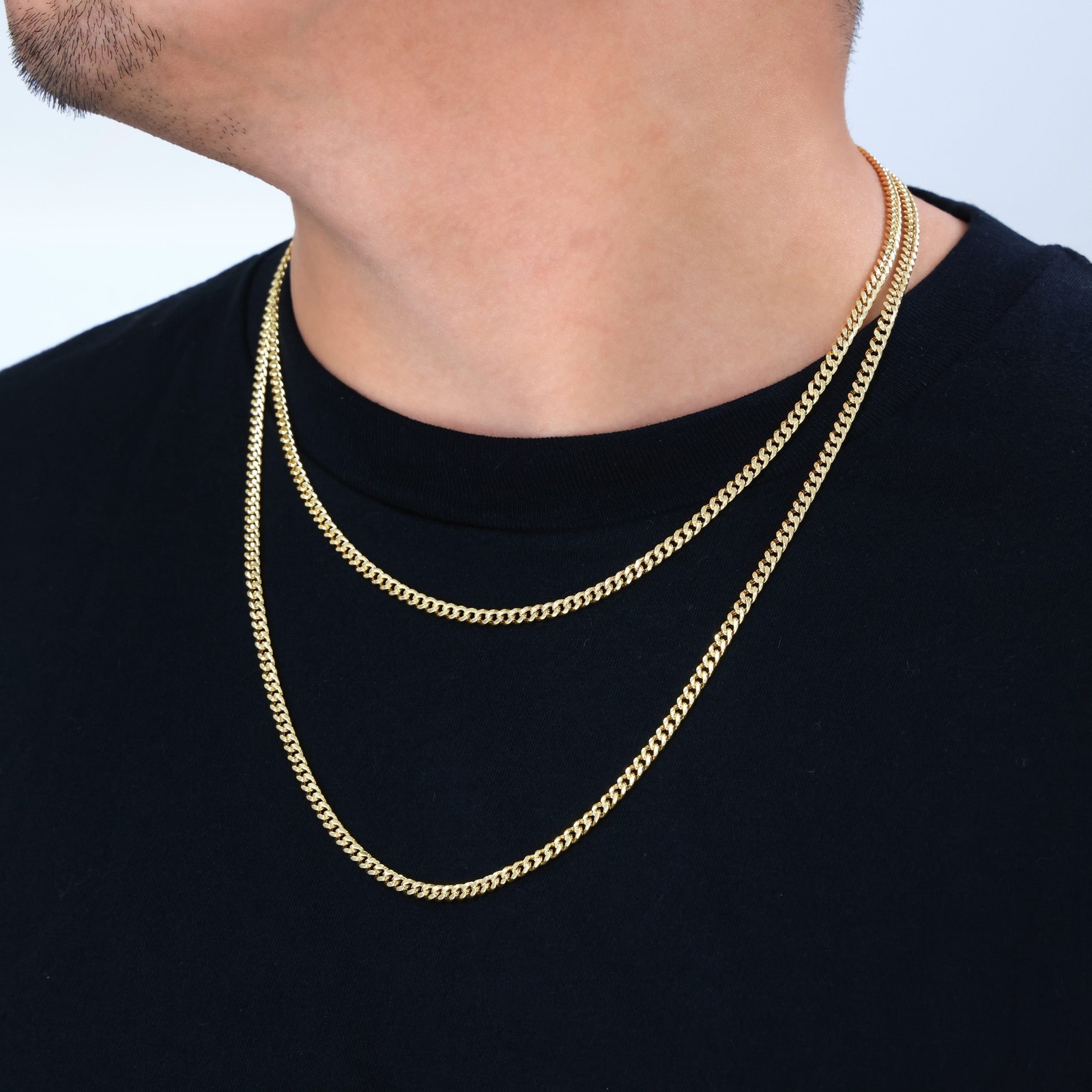 10K Yellow Gold Mens 4mm Miami Cuban Link Chain Italian Pendant Necklace 30″