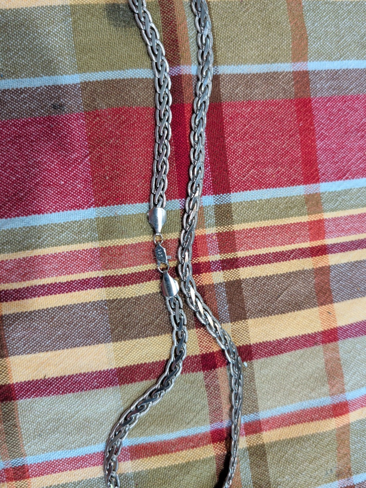 30″ Braided Gorgeous Chain. Silver Plated.
