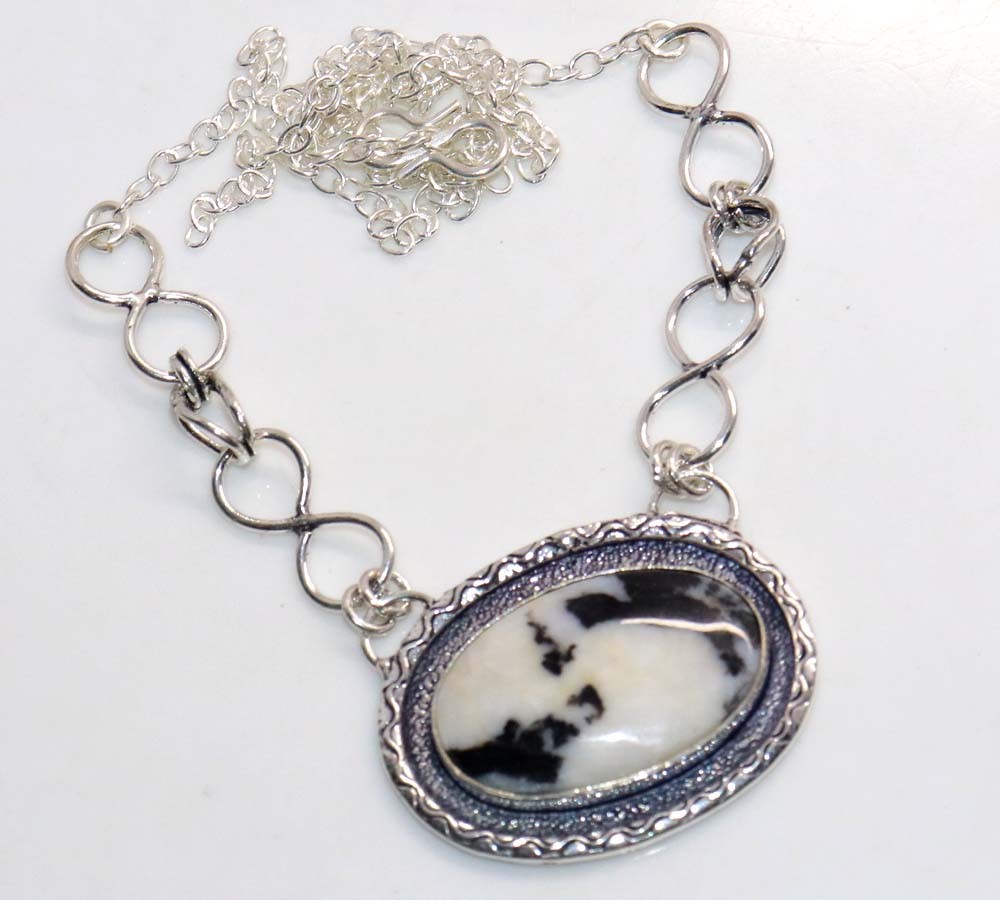 Pretty White Buffalo Turquoise 925 Silver Plated Necklace 18″ Daily Wear Gift JW