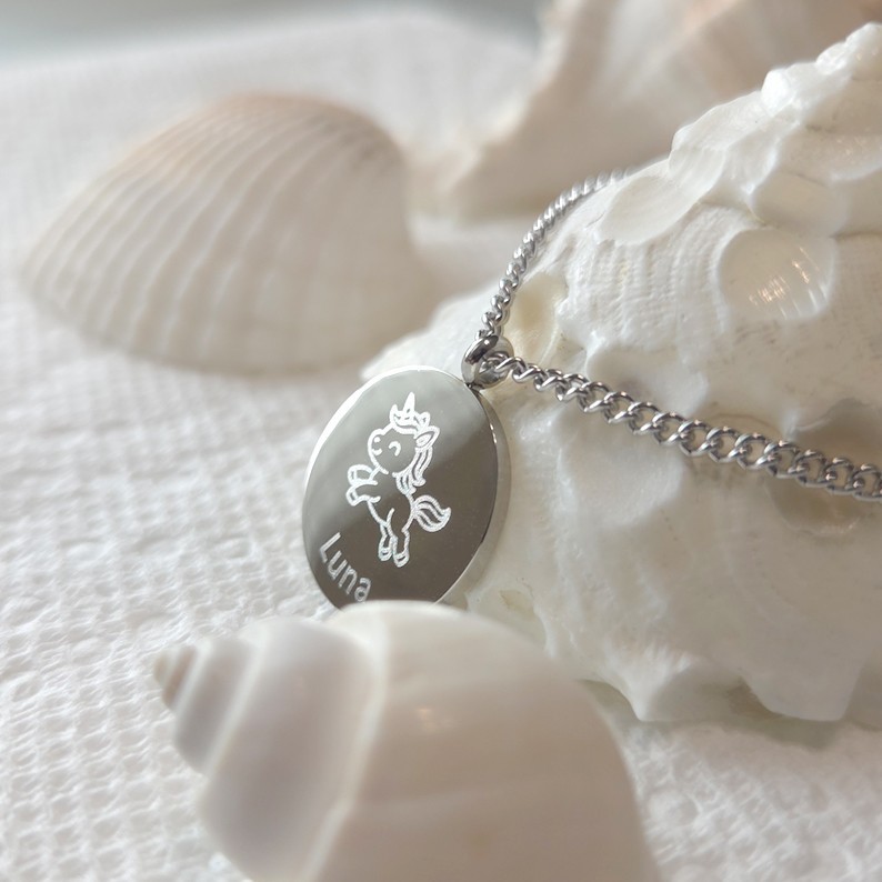 Personalized Unicorn Necklace for Little Girls