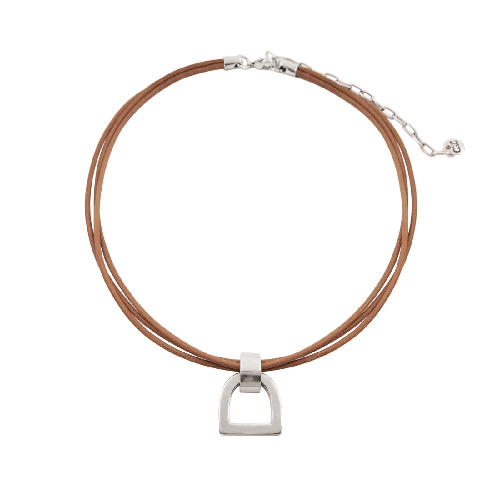 CXC Jewelry necklace choker style Italian leather plated silver made in Spain