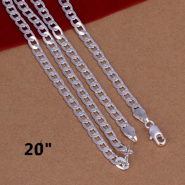 Cuban Chain Sterling Silver 925 Heavy SP Necklace 2-8mm 18-24″ Men Women