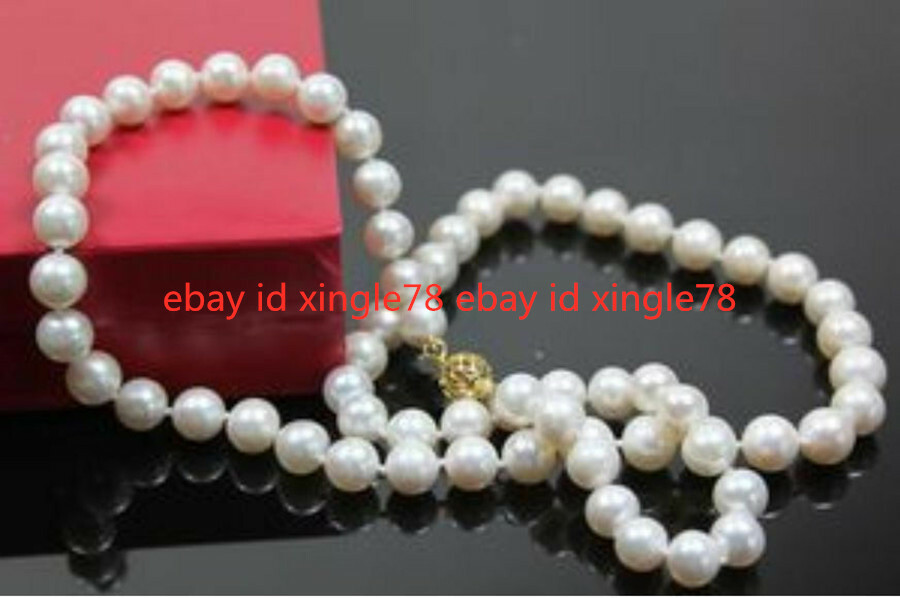 Genuine 7-8mm Natural White Freshwater Cultured Pearl Necklace 20 inch