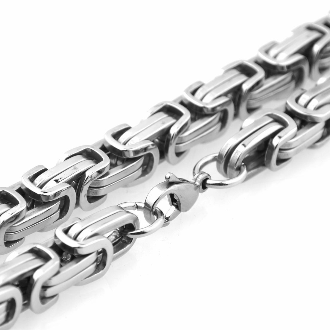 4-15MM Charm Stainless Steel Silver Byzantine Box Chain Men Women Necklace 7-40″