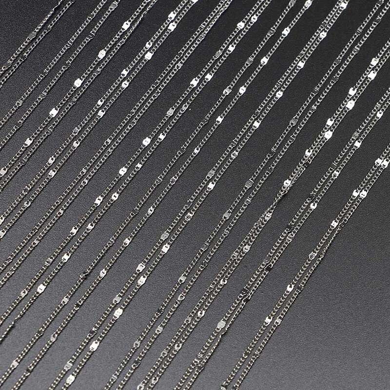 DIY Jewelry Accessories 40cm Flattened Chain Necklace lobster clasp 12 Pcs/pack