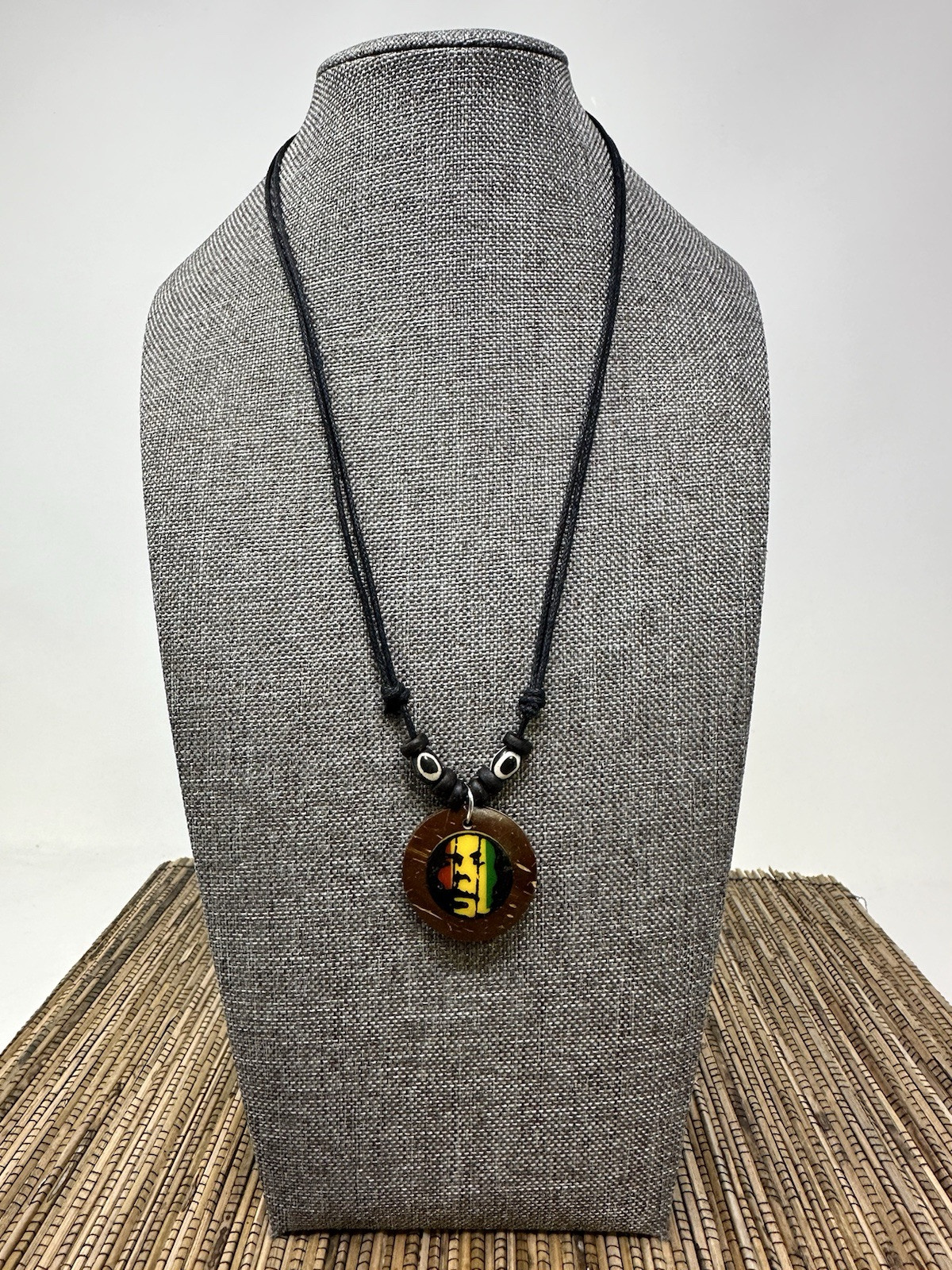 Handcrafted Rasta Coconut Shell Necklace – Symbol of One Love & Unity