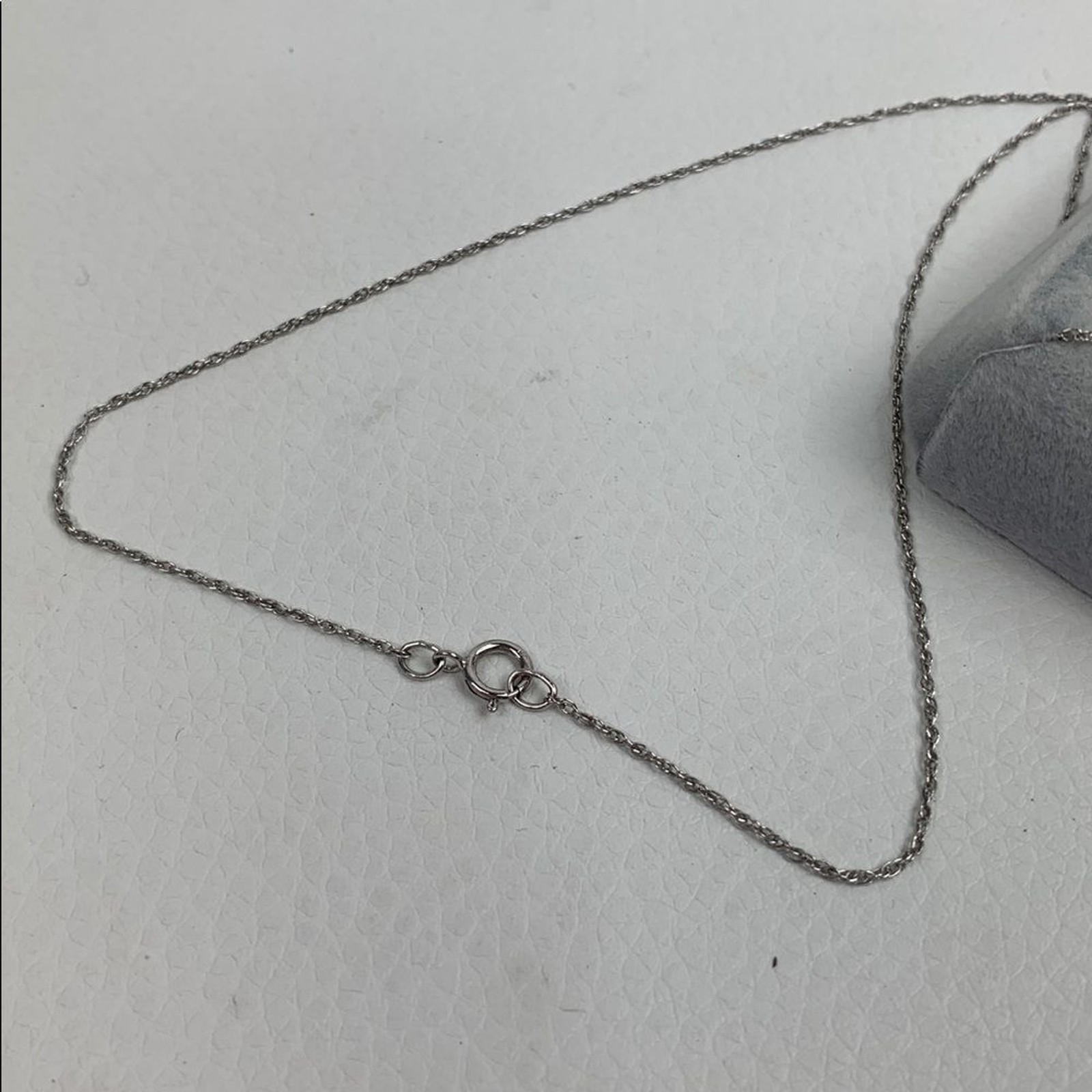 Silver stamped 925 Necklace and pendant 18” with rhinestone sparkle New in box