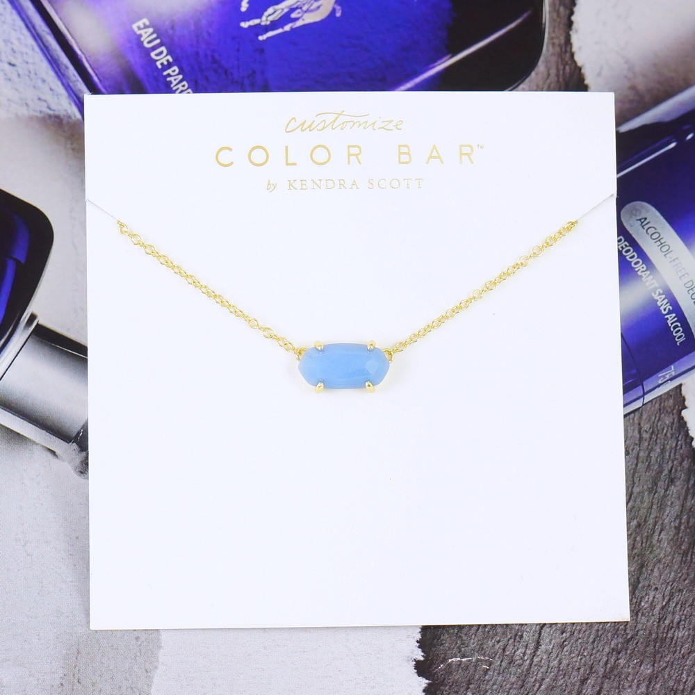 CLEARANCE!! Kendra Scott Ever Blue Glow in the Dark Necklace Earring Gold Plated