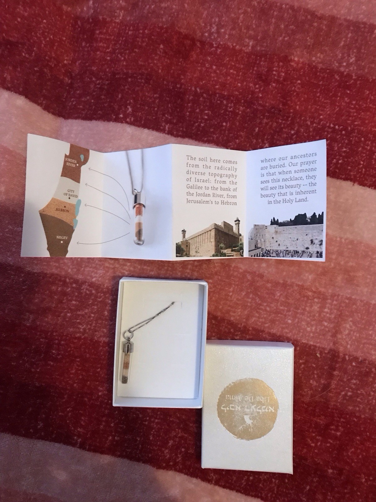 NIB Liba De Alma Adama 18″ Necklace 925 Silver Jordan River City of David