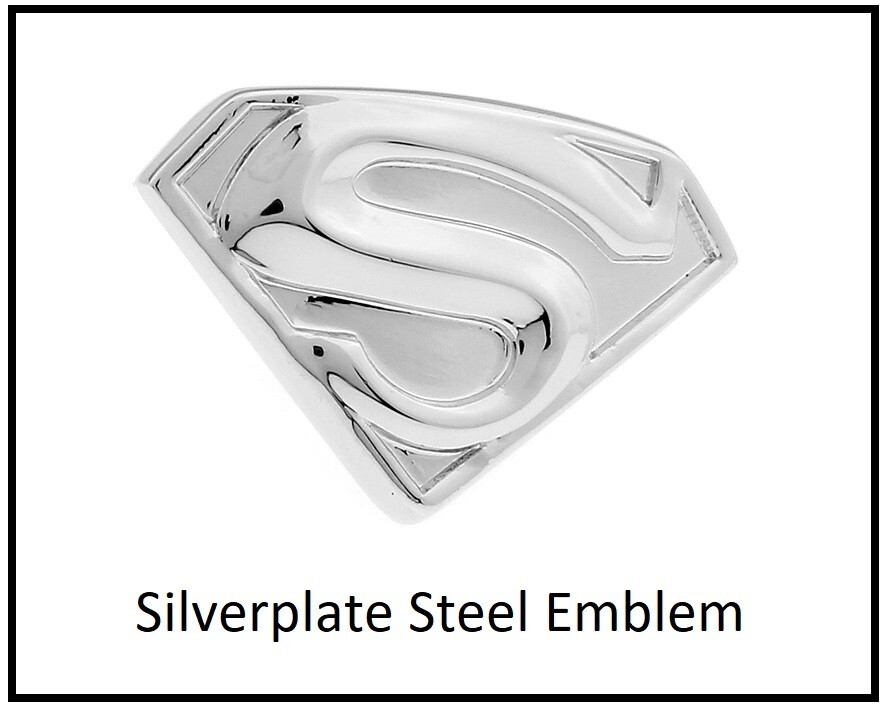 SUPERMAN Genuine Necklace – 1″ silverplate steel pendant – 24″ stainless jewelry