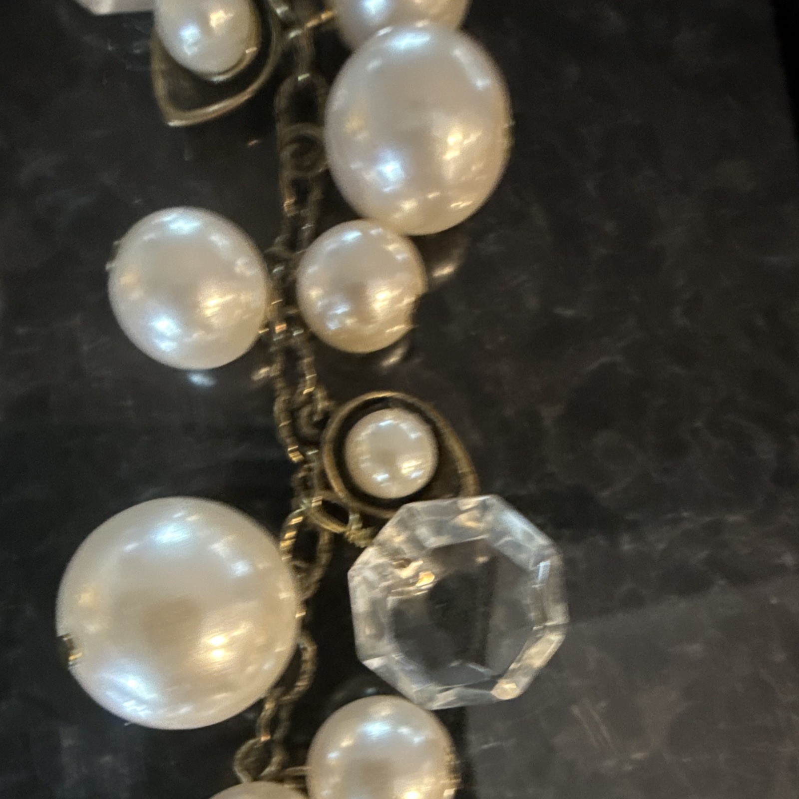 Chloe+Isabel Tone Faux Pearl & Clear Crystal Beaded Cable Chain Necklace