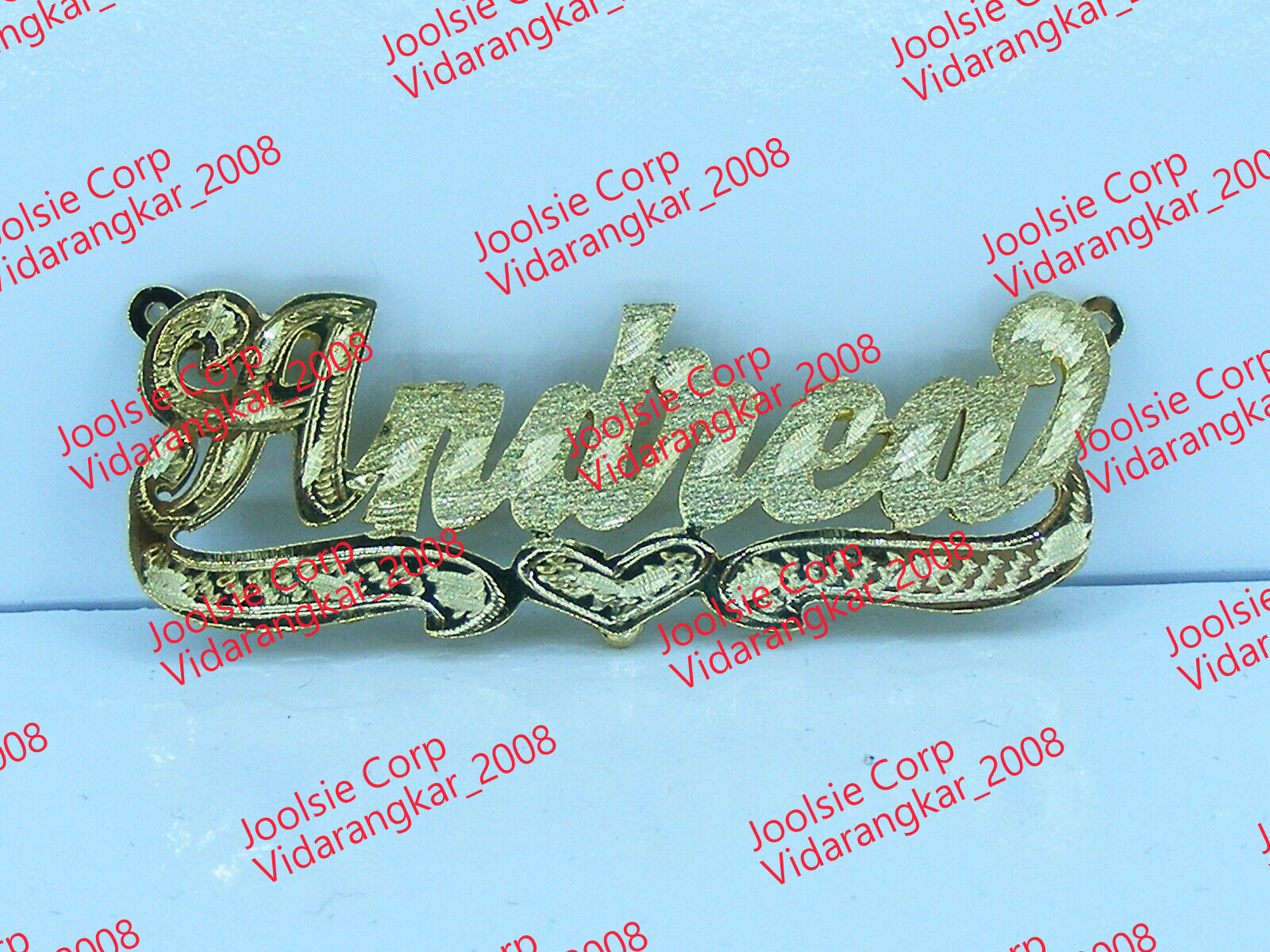 PERSONALIZED 14K GP 3D DOUBLE PLATED SCRIPT NAME PLATE NECKLACE GIFT Any Name