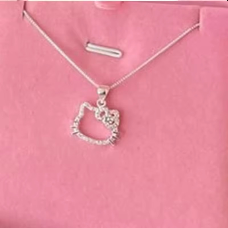 NEW Hello Kitty Necklace | Women’s Zinc Alloy Silver Choker with a Cute Pendant
