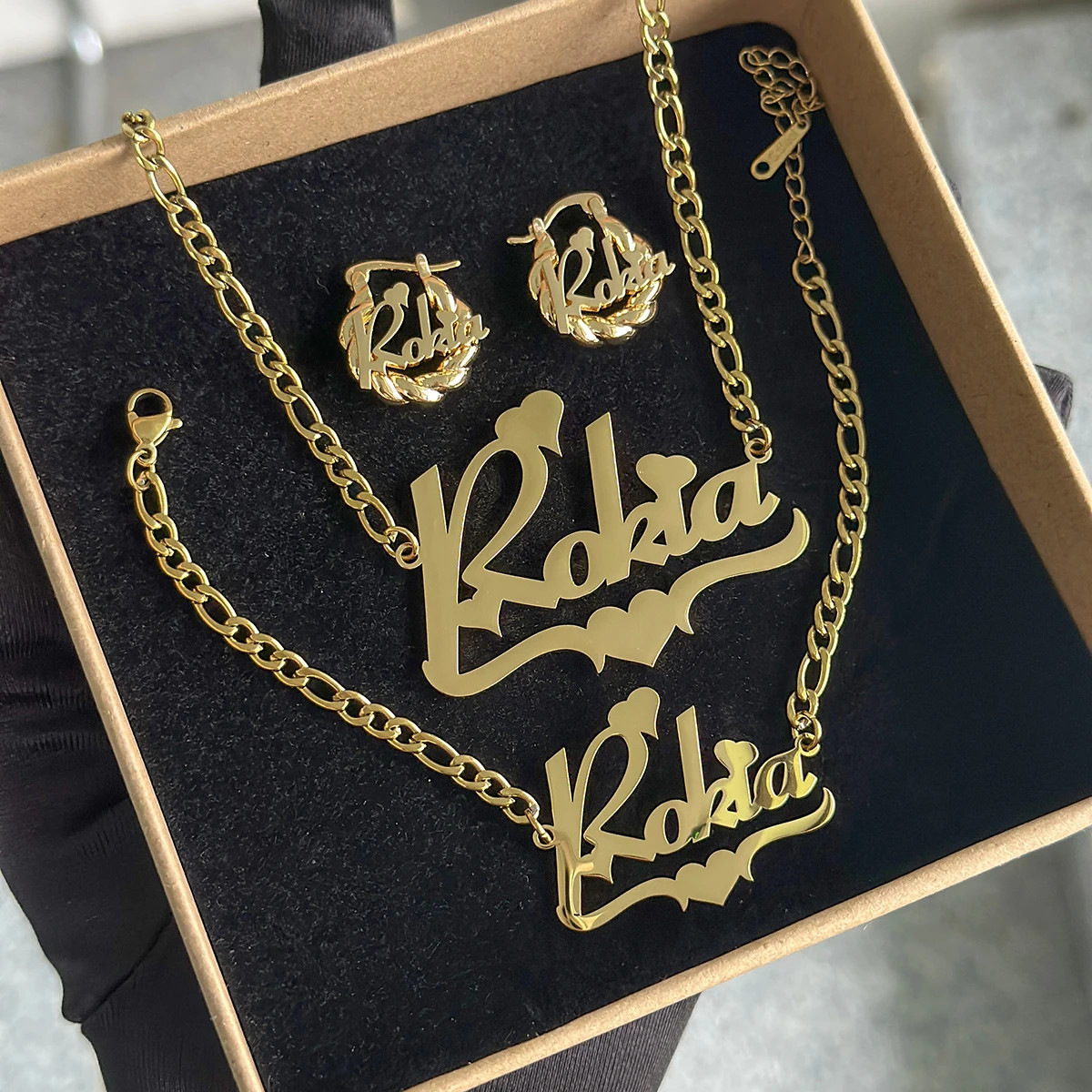 DHQH Original New Custom Name Set Jewelry Stainless Steel Love Crown Name Pendan