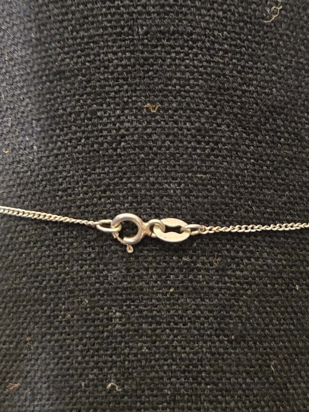 Silver Tone Filigree Heart Necklace with Blue Solitaire Stone untested