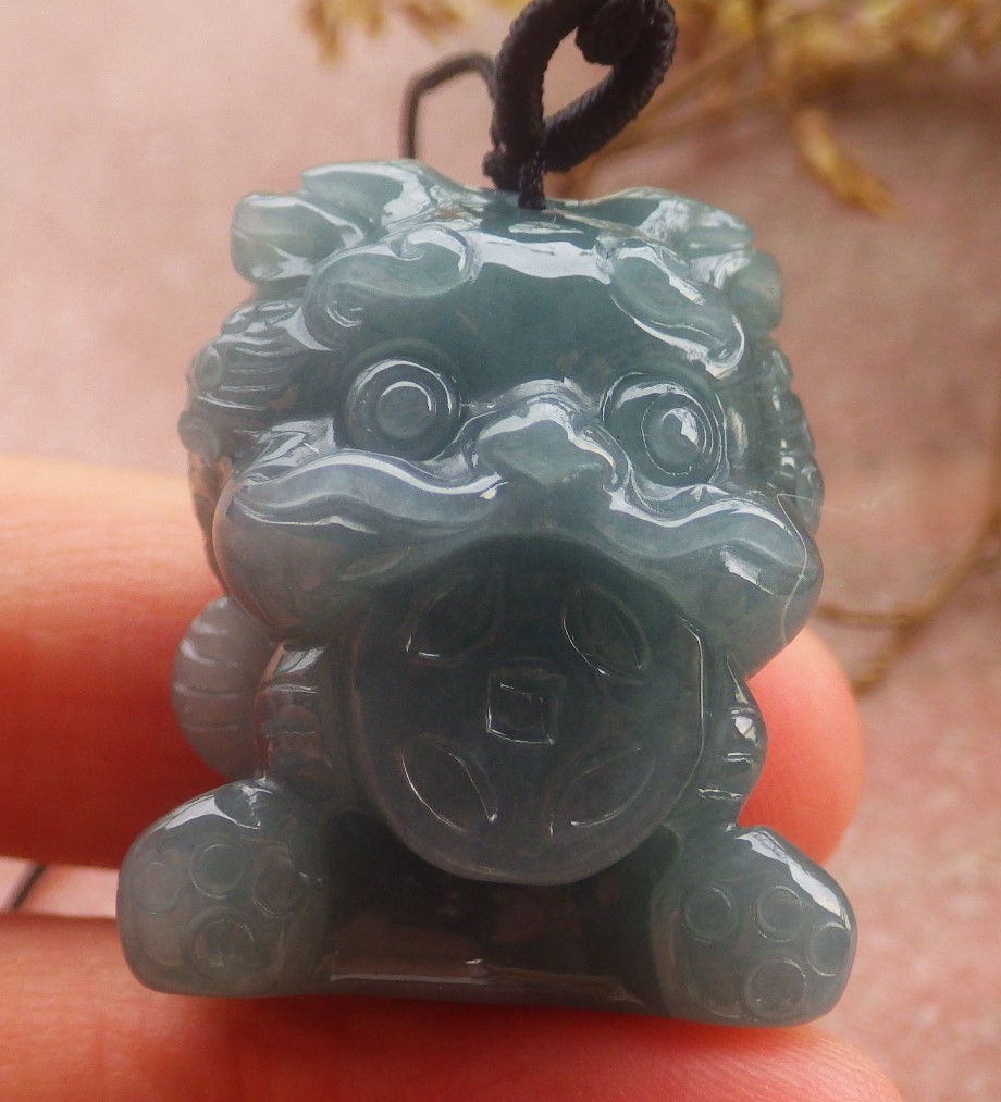Video Certified Natural A Jade jadeite Pendant Cartoon Dragon Coin 龙 130107 VS
